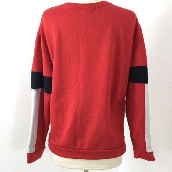 Nike Pullover Sweatshirt‎ Men Red Center Swoosh Logo Long Sleeve Ribbed Hem - Picture 6 of 6